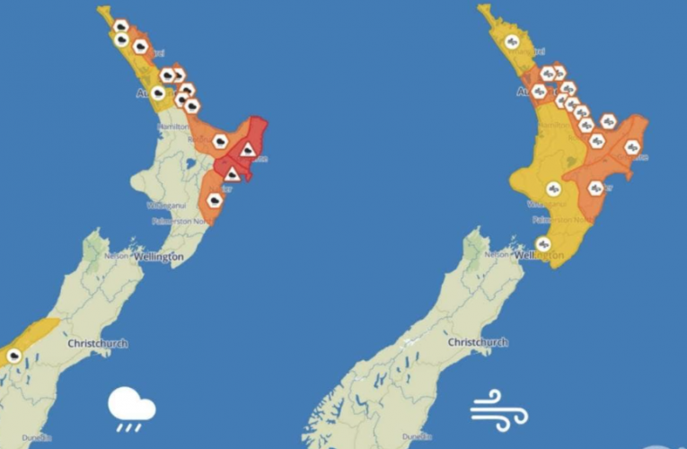 热带气旋（ex-Tropical Cyclone）菲力残余接近新西兰，Gisborne 和 Wairoa发出红色大雨警告